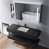Bathselect Luxury Slate Slab/Sintered Stone in Marble Black Bathroom Vanity Storage Mirror Cabinet with LED Light