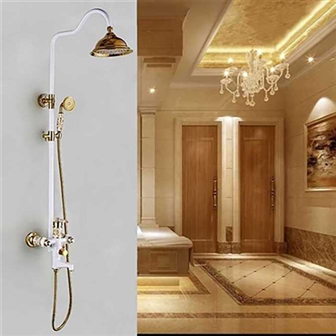 Riio European Exposed Bathroom Rainfall Shower Set