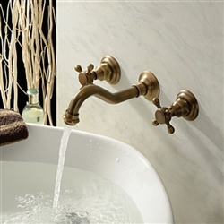 BathSelect Venice Classico Antique Brass Wall Mount Faucet