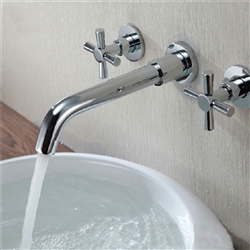 BathSelect Hotel Taranto Wall Mount 3 Piece Chrome Faucet Set