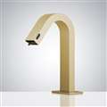 BathSelect Dual Function Automatic Deck Mount Brushed Gold Sensor Water Faucet and Soap Dispenser