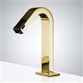 BathSelect Dual Function Automatic Deck Mount Gold Sensor Water Faucet and Soap Dispenser