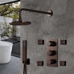 Light Oil Rubbed Bronze Finish Rainfall Shower Set with Handheld Shower