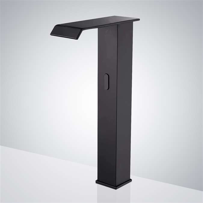 BathSelect Matte Black Commercial Hands Free Deck Mount Sensor Faucet