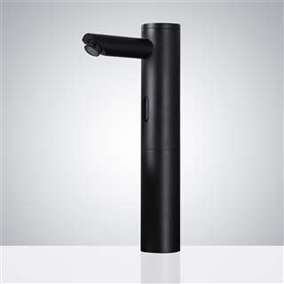 BathSelect Tall Matte Black Contemporary Commercial Deck Mount Sensor Faucet
