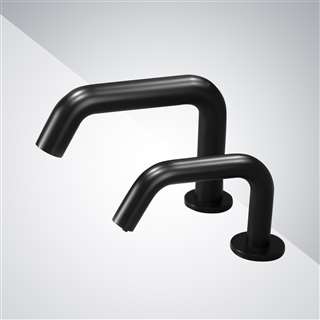 For Luxury Suite Marsala High Quality Matte Black Restroom Sensor Faucet and Soap Dispenser