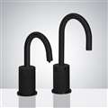 Lima Matte Black Finish Freestanding Automatic Commercial Sensor Faucet And Soap Dispenser
