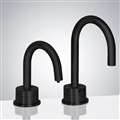 Bavaria Matte Black Motion Sensor Faucet & Deck Mount Soap Dispenser For Restrooms