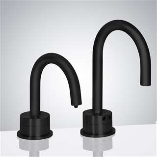 Bavaria Matte Black Motion Sensor Faucet & Deck Mount Soap Dispenser For Restrooms
