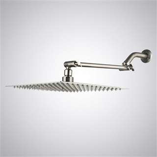 For Luxury Suite Marseille 12-inch Brushed Nickel Square Rainfall Shower Head with Adjustable Arm