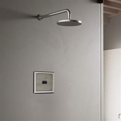 Wall Mount Brushed Nickel Sensor Controlled Automatic Shower Set