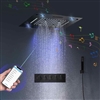 BathSelect Hotel 24" Remote Control Musical Matte Black Complete Ceiling Shower System