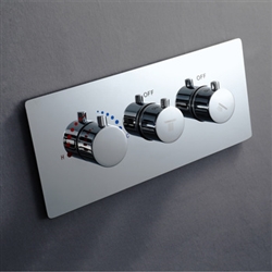 Two Function Triple Handle Thermostat Brass Diverter Shower Controller
