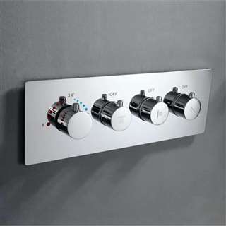 Two Function Triple Handle Thermostat Brass Diverter Shower Controller