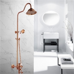 Toulouse Rose Gold Wall Mounted Bathroom Rainfall Shower Set