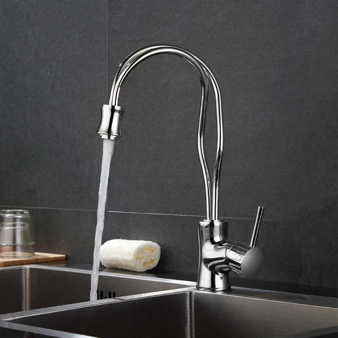 Deauville Chrome Deck Mounted Kitchen Sink Faucet