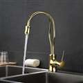 Deauville Hot and Cold Gold Deck Mounted Kitchen Sink Faucet