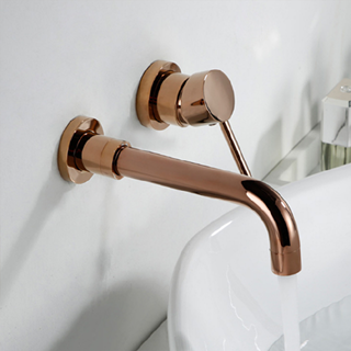 Chatou Rose Gold Finish Wall Mount Faucet With Single Handle