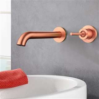 Creteil Rose Gold Wall Mount Dual Hole Faucet with Single Handle