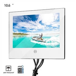 Valence 10.6 inch Waterproof Mirror Glass Bathroom USB TV (with base stand)