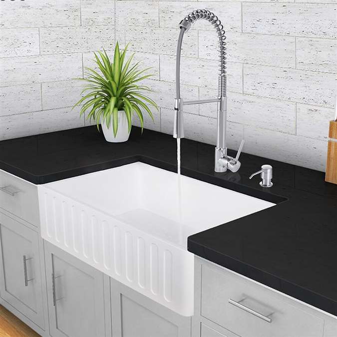 Bavaria Black European Style Artificial Stone Kitchen Sink with Drain Board