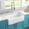 Deauville Pure White Fire Clay Farmhouse Kitchen Sink