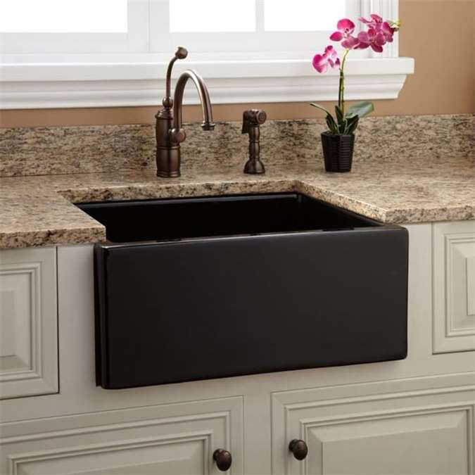 Bavaria Black European Style Artificial Stone Kitchen Sink with Drain Board