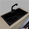 Sénart Black Color Single Bowl Artificial Stone Surface Kitchen Sink
