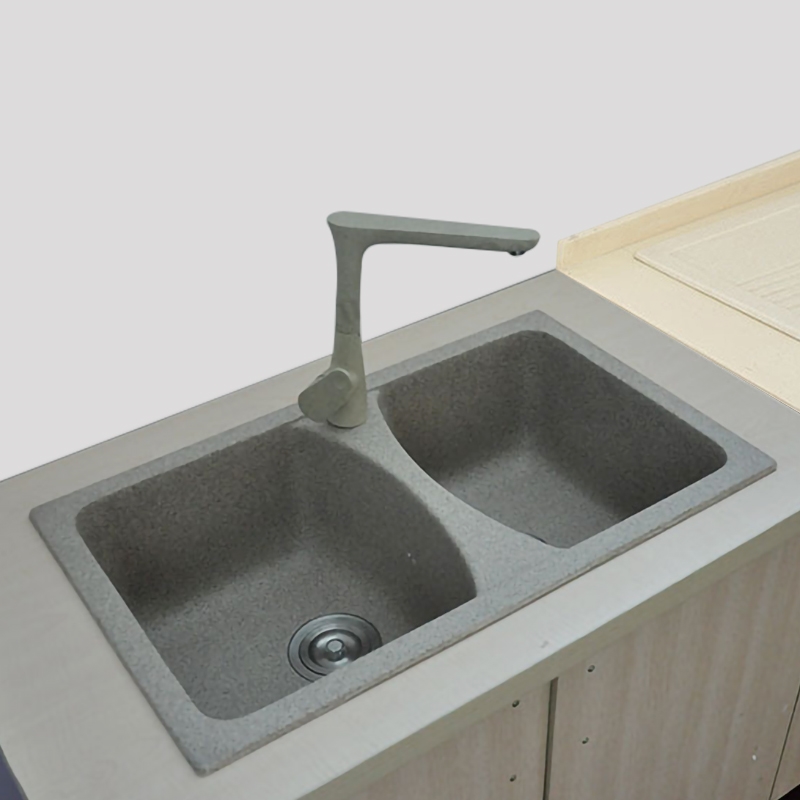 Bavaria Black European Style Artificial Stone Kitchen Sink with Drain Board