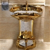 Hotel Geneva Mosaic Gold Vintage Luxurious Ceramic Pedestal Sink with Faucet in White and Gold