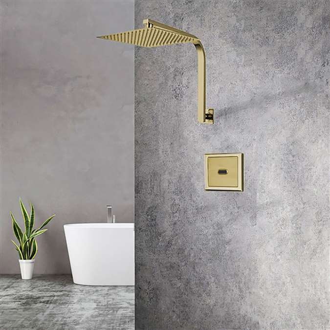 Brushed Gold Sensor Controlled Automatic Shower Head