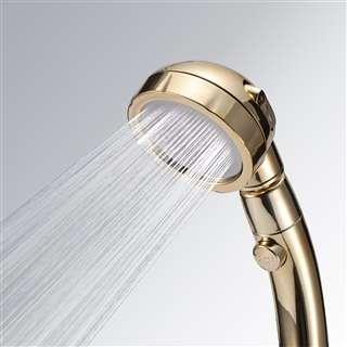 360 Degrees Water Saving High Pressure Oxygenics Rotating Adjustable Shower Head in Gold