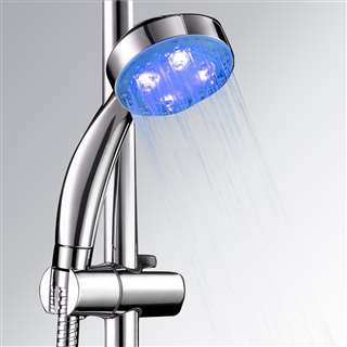 Oxygenics Rainfall Changing LED Multicolor High Pressure Water-Saving Shower Head
