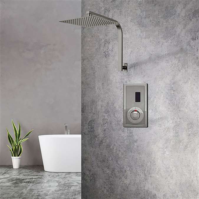 BathSelect Brushed Nickel Sensor Controlled Automatic Shower Head