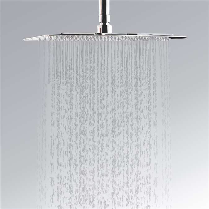 Oxygenics Stainless Steel Ultra-Thin Overhead High Pressure 30cm Square Shower Head