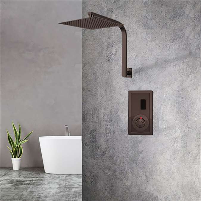 Light Oil Rubbed Bronze Sensor Controlled Automatic Shower Set