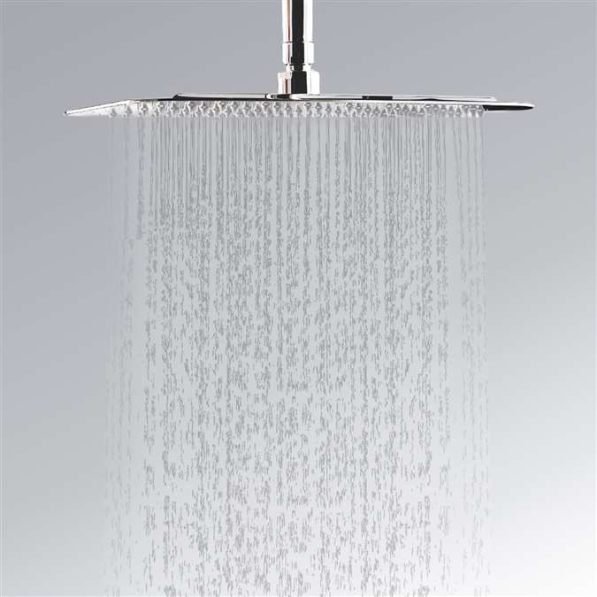 16-inch Large Square Stainless Steel High Pressure Ultra Thin Oxygenics Rainfall Shower Head