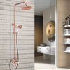 8" Rain Shower Faucet with Tub Spout in Wall Mount Rose Gold Finish Shower Head and Handheld Sprayer