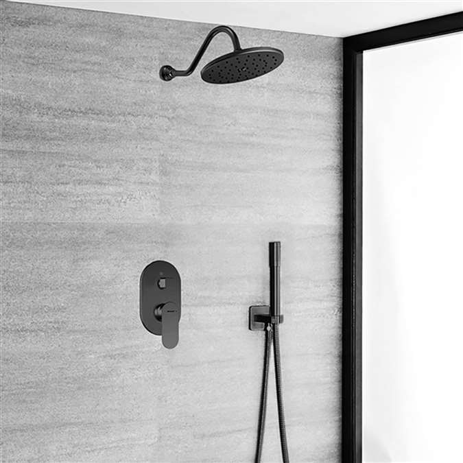 Bravat Shower Set With Valve Mixer Concealed Wall Mounted In Dark Oil Rubbed Bronze