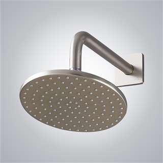 Modern Round Shower Head in Brushed Nickel Finish – Hostelry 188mm Rainfall Design