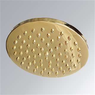 8" Luxury Gold Brass Rainfall Round Bathroom Shower Head