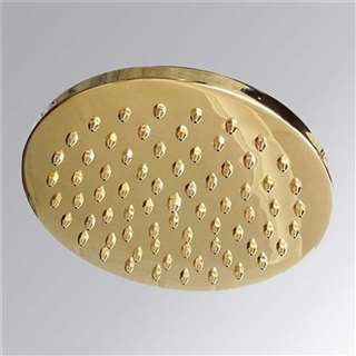Hostelry 8" Luxury Gold Brass Rainfall Round Bathroom Shower Head