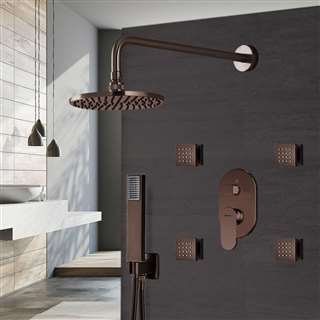 Hospitality Bravat Wall Mounted Light Oil Rubbed Bronze Shower Set With Thermostatic Valve Mixer 3-Way Concealed