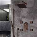 Bravat Shower Set With Valve Mixer 3-Way Concealed Wall Mounted In Light Oil Rubbed Bronze