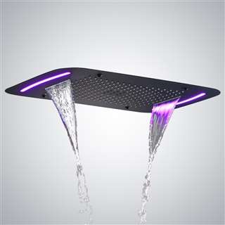Large Ceiling Mounted Bath Touch Panel Shower Head with LED