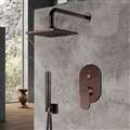 Hospitality Bravat Wall Mounted Light Oil Rubbed Bronze Square Shower Set With Thermostatic Valve Mixer Concealed