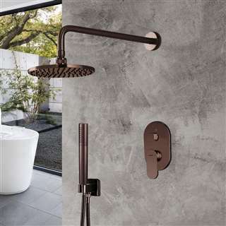 Bravat Shower Set With Valve Mixer Concealed Wall Mounted In Light Oil Rubbed Bronze