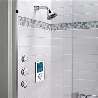 BathSelect Hotel Wall Mount Shower Set, Complete with Mixer and Three Body Jets