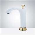 BathSelect The White and Gold Commercial Motion Sensor Faucet