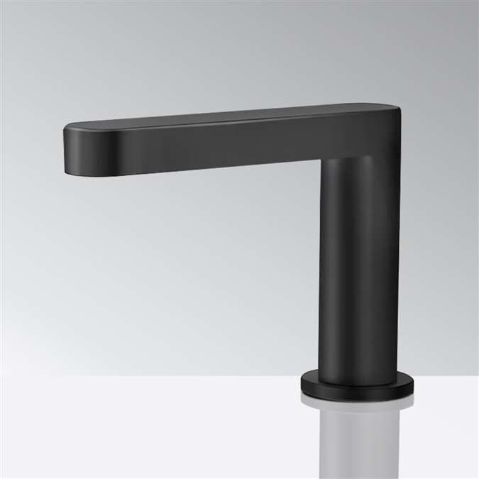 BathSelect Deck Mount Commercial Matte Black Automatic Motion Sensor Faucet